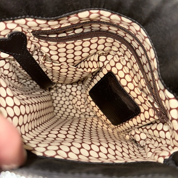 Brighton Twister Bennett Nylon Croco Patent Top Handle Zipper Backpack Bag Purse - Picture 5 of 10